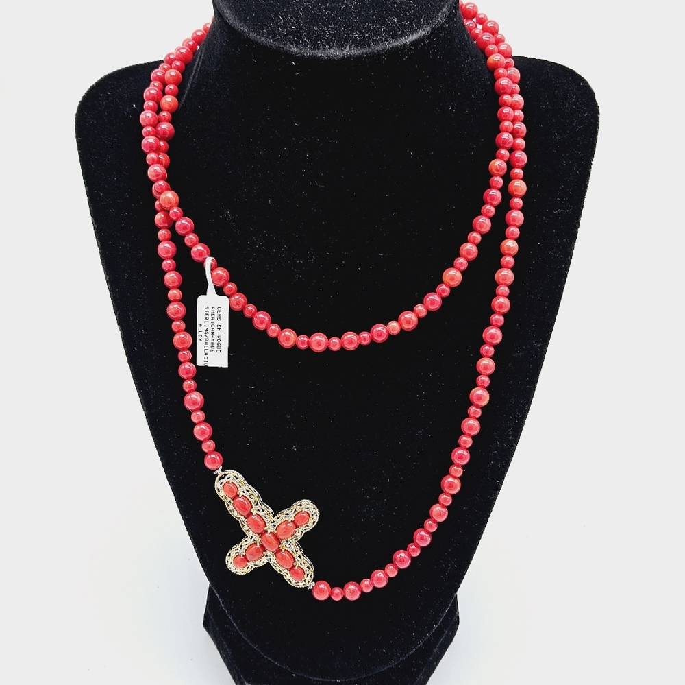 Silver Alloy Designer  semiprecious stones necklace NWT